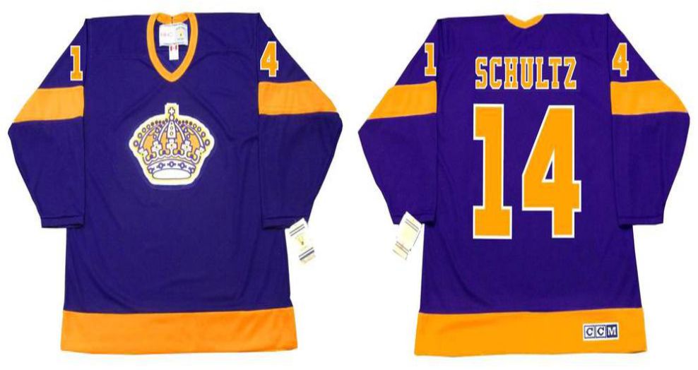 2019 Men Los Angeles Kings #14 Schultz Purple CCM NHL jerseys